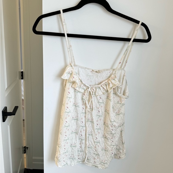 DJERF AVENUE X SOFIA RICHIE GRAINGE GO SLOW RUFFLE STRAP TOP HOLIDAY BOW - M - Picture 4 of 5